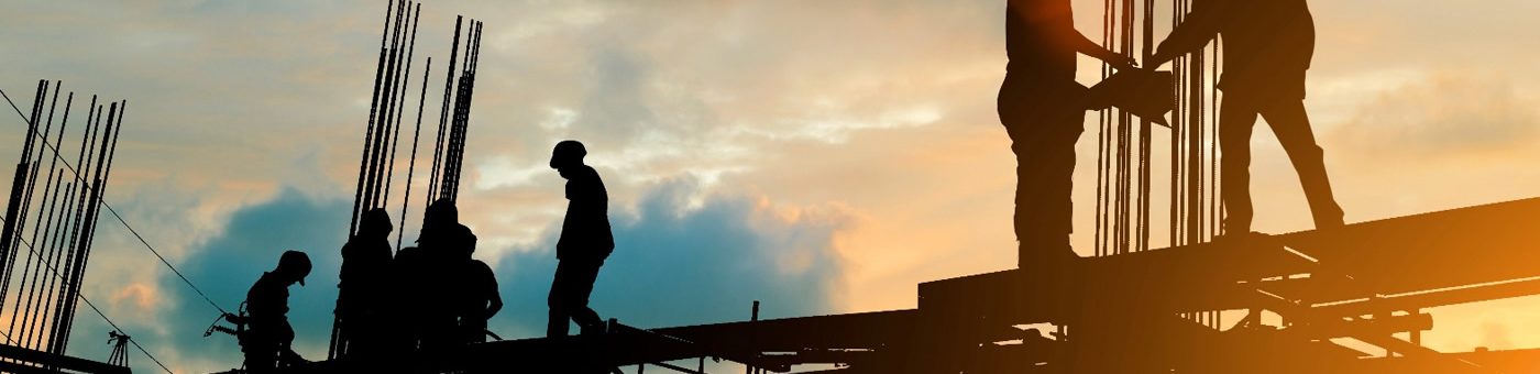 Construction workers building bridges