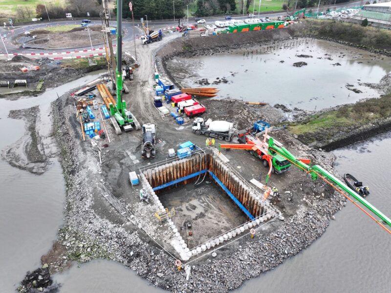 Construction of the Narrow Water Bridge connecting Northern Ireland and the Republic of Ireland