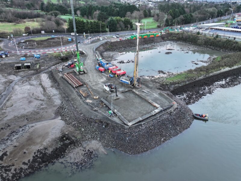 Construction of the Narrow Water Bridge connecting Northern Ireland and the Republic of Ireland