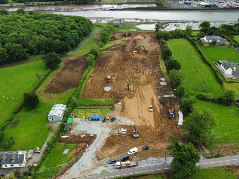 Construction of the Narrow Water Bridge connecting Northern Ireland and the Republic of Ireland