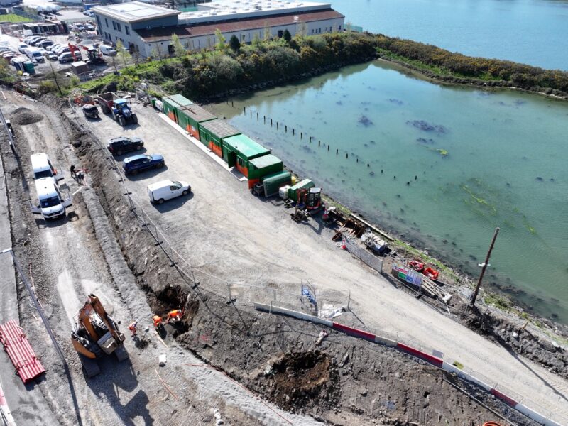 Construction of the Narrow Water Bridge connecting Northern Ireland and the Republic of Ireland