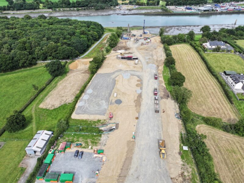 Construction of the Narrow Water Bridge connecting Northern Ireland and the Republic of Ireland