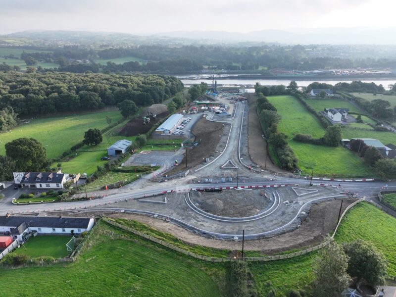 Construction of the Narrow Water Bridge connecting Northern Ireland and the Republic of Ireland
