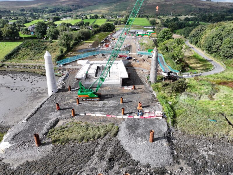 Construction of the Narrow Water Bridge connecting Northern Ireland and the Republic of Ireland