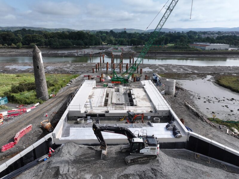 Construction of the Narrow Water Bridge connecting Northern Ireland and the Republic of Ireland