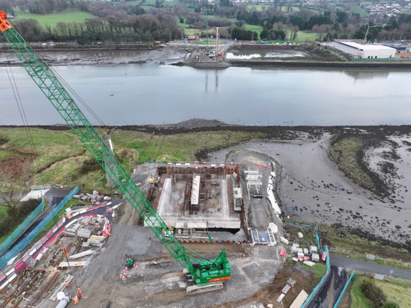 Construction of the Narrow Water Bridge connecting Northern Ireland and the Republic of Ireland