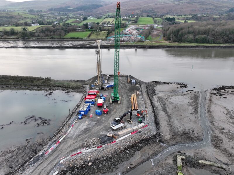 Construction of the Narrow Water Bridge connecting Northern Ireland and the Republic of Ireland