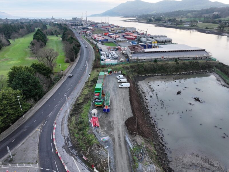 Construction of the Narrow Water Bridge connecting Northern Ireland and the Republic of Ireland