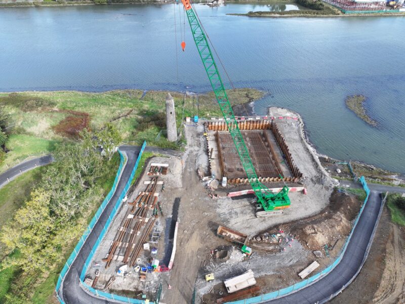 Construction of the Narrow Water Bridge connecting Northern Ireland and the Republic of Ireland
